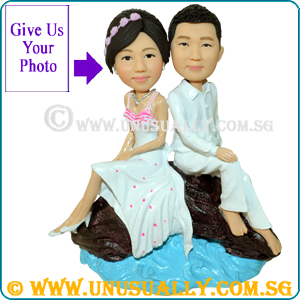 Full Custom 3D Romantic Beach Wedding Couple Figurines